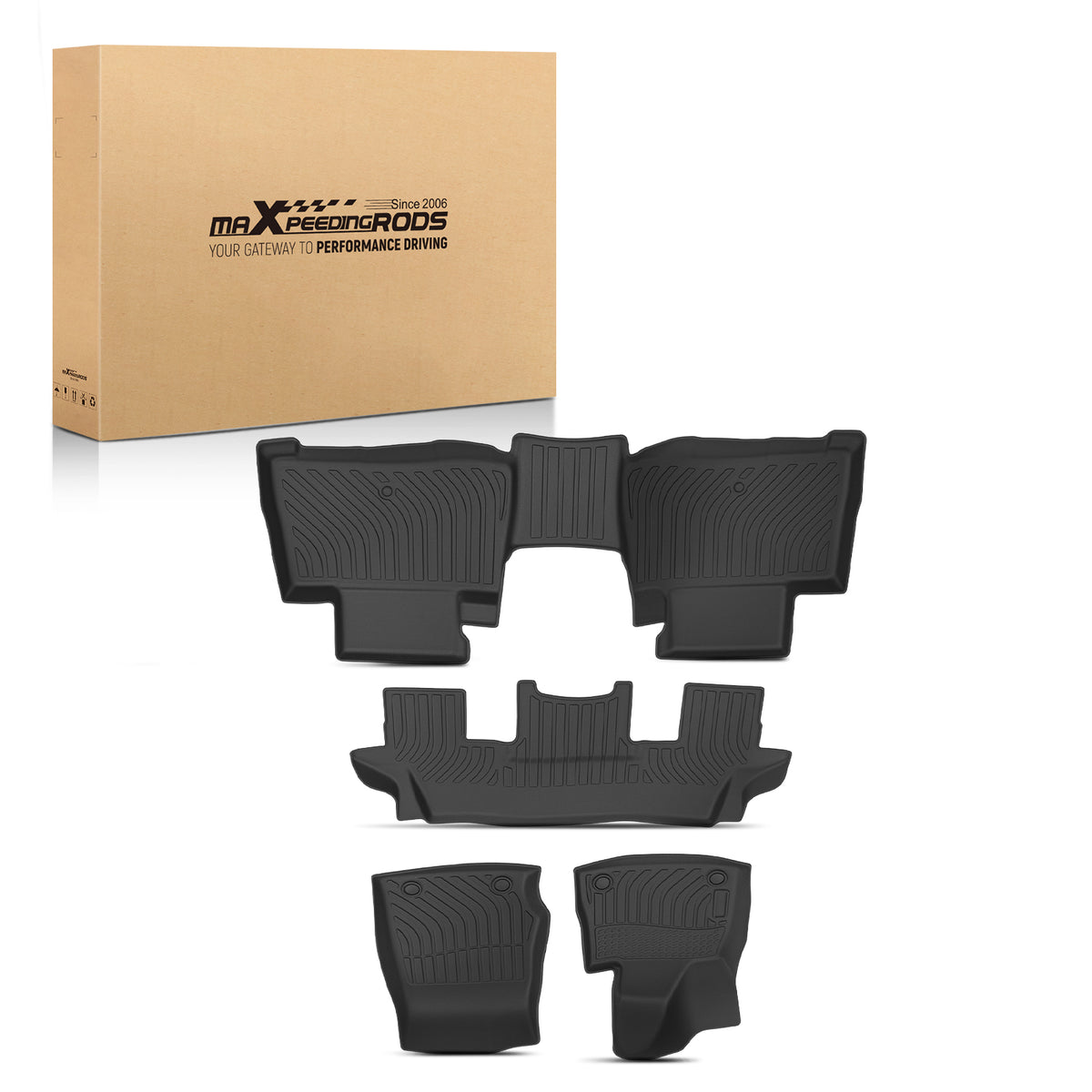 Black Carpet Floor Mats compatible For Lincoln Aviator 2020-2024 6-Seats TPE Car Carpet