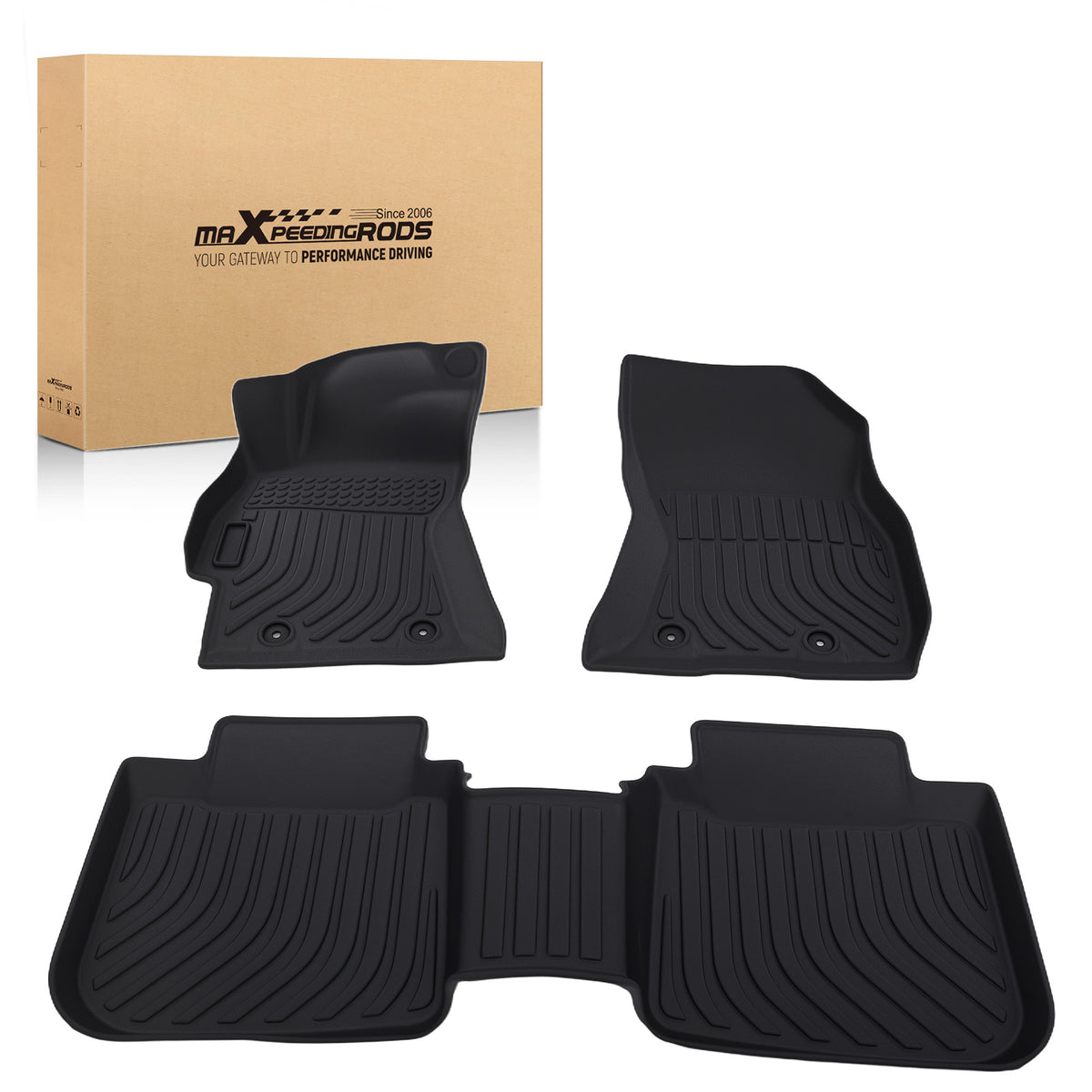 Anti-Slip Black Floor Mats compatible For Subaru Outback 2015-2019 All- Weather TPE Car Mat