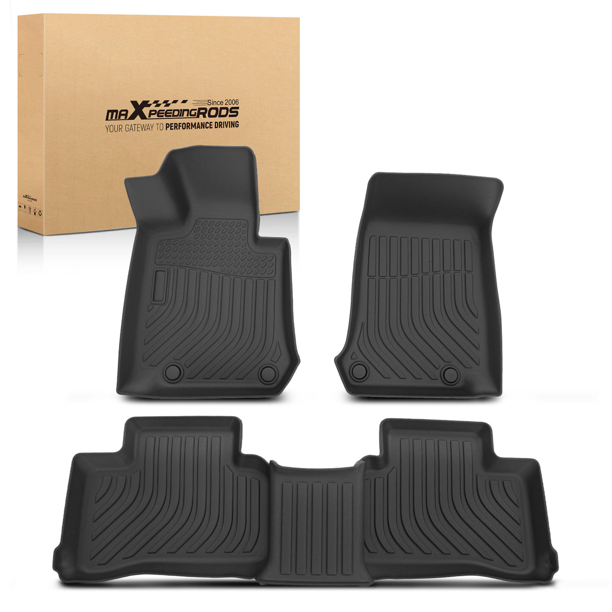 All- Weather Rubber Floor Mats compatible For Mercedes-Benz GLC300 2016-2022 Anti-Slip