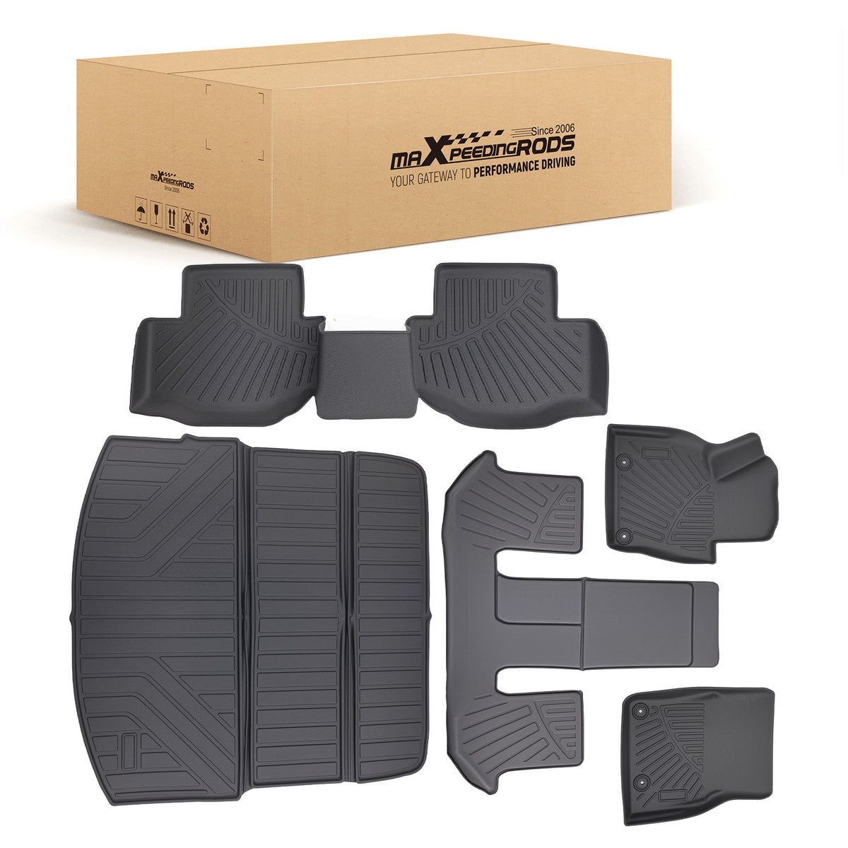 Anti-Slip Floor MatsCargo Liner compatible For Mazda CX90 CX-90 PHEV 2024 7 Seats TPE