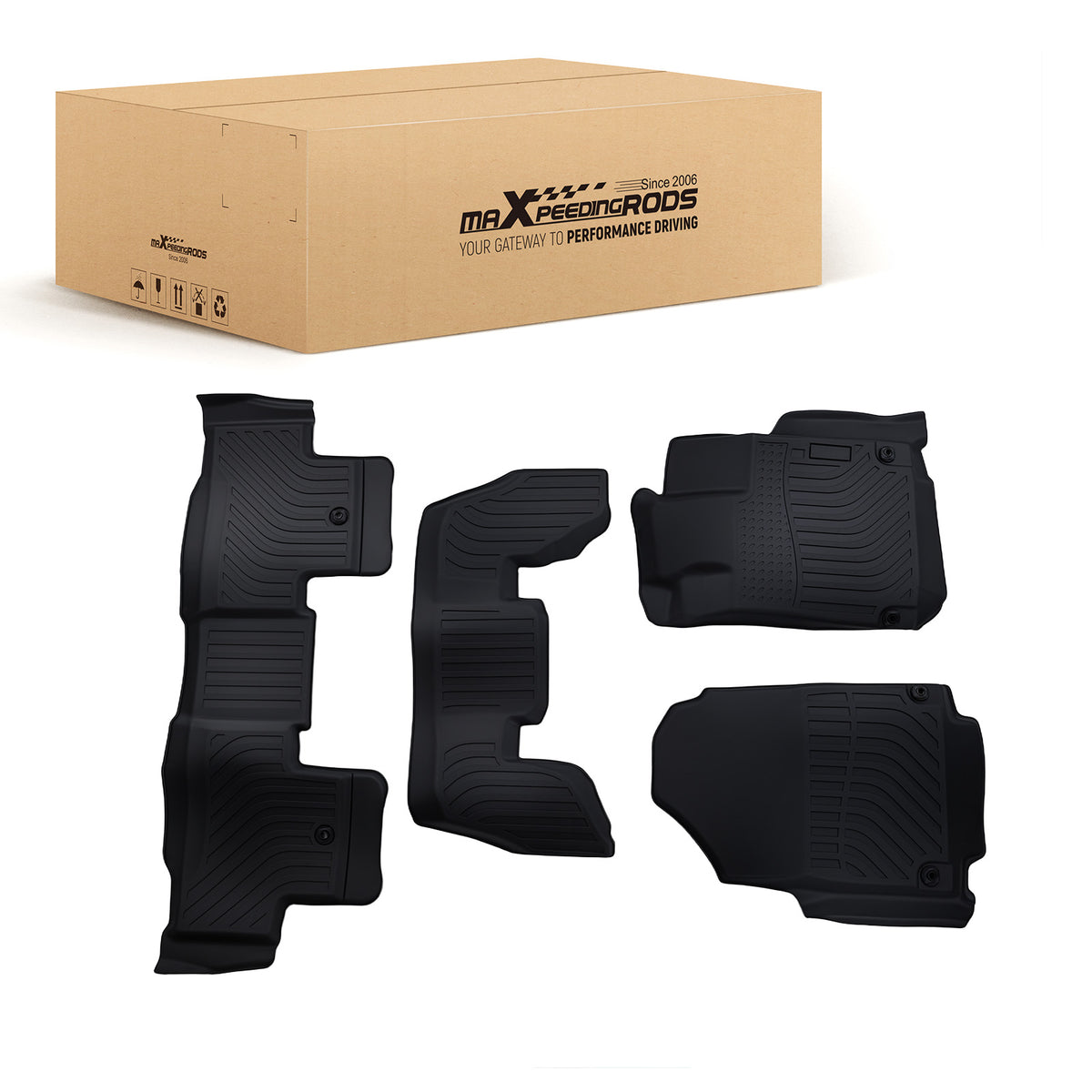 All  Weather Floor Mat Set compatible For Acura MDX 2022-2025 Black TPE Rubber Anti-Slip