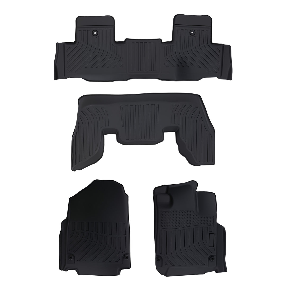 All  Weather Floor Mat Set compatible For Acura MDX 2022-2025 Black TPE Rubber Anti-Slip