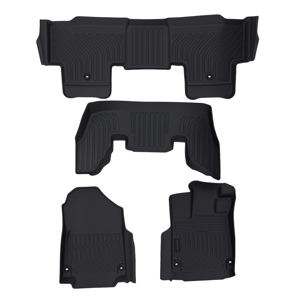All  Weather Floor Mat Set compatible For Acura MDX 2022-2025 Black TPE Rubber Anti-Slip