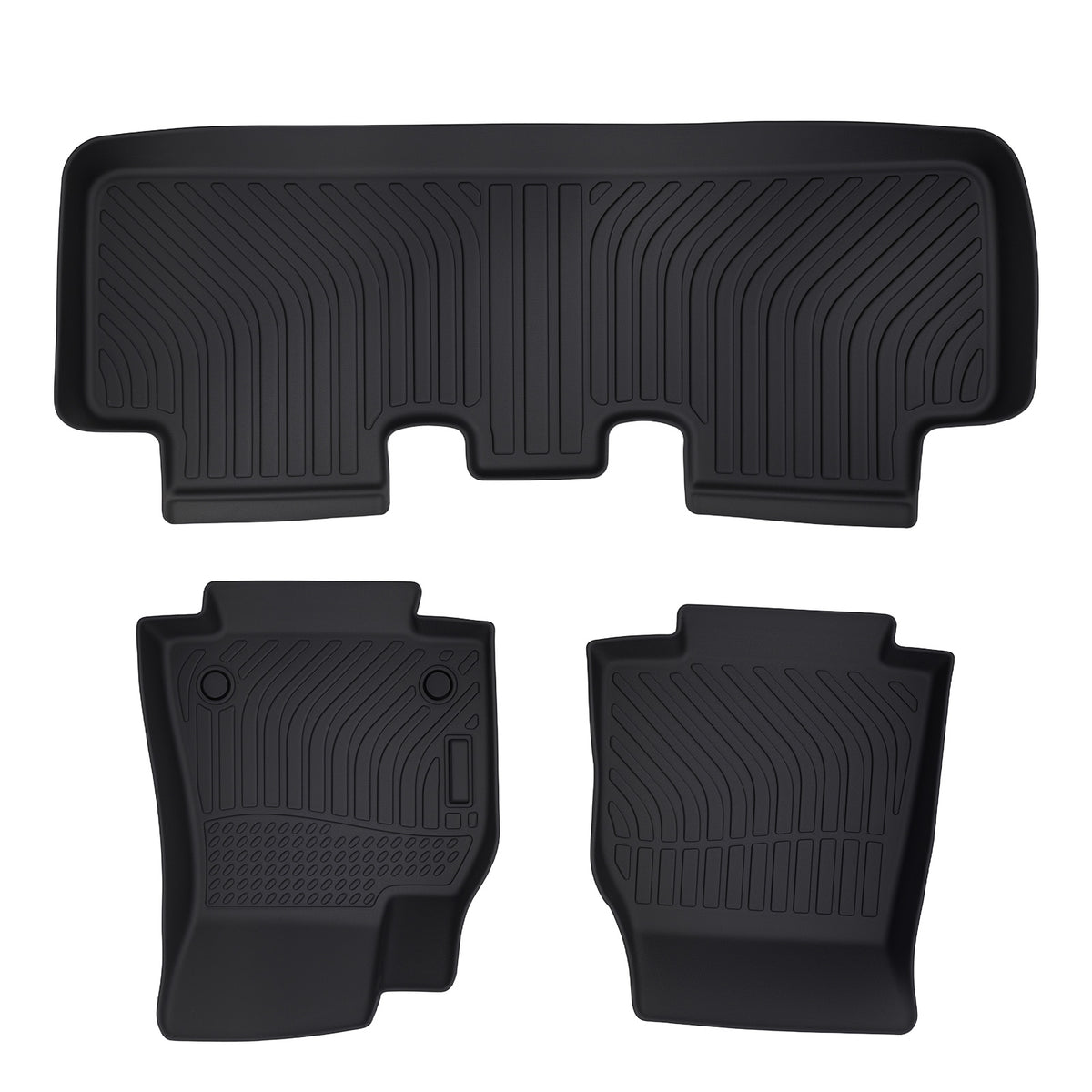 All  Weather Carpet Floor Mats compatible For Tesla Model Y 2020-2024 TPE Black Anti-Slip