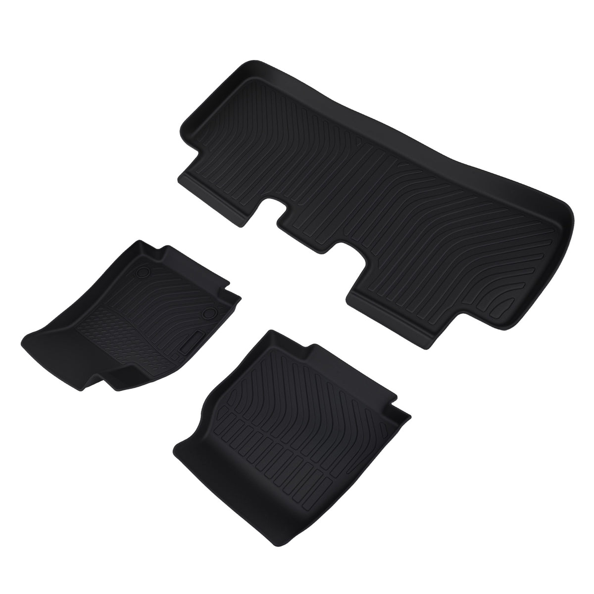 All  Weather Carpet Floor Mats compatible For Tesla Model Y 2020-2024 TPE Black Anti-Slip