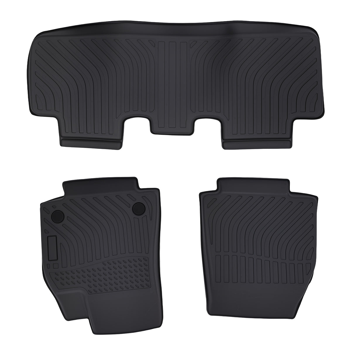 All  Weather Carpet Floor Mats compatible For Tesla Model Y 2020-2024 TPE Black Anti-Slip