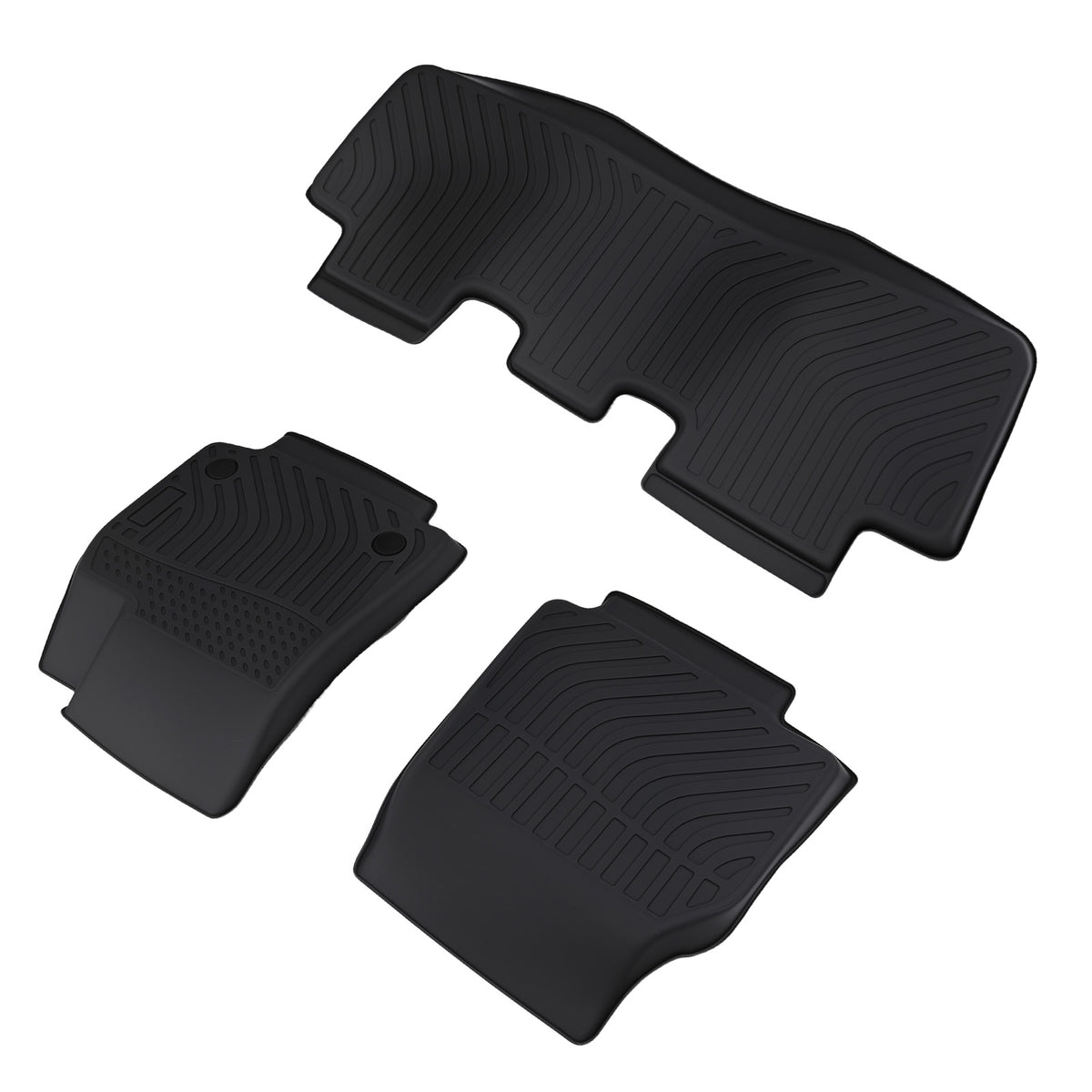 All  Weather Carpet Floor Mats compatible For Tesla Model Y 2020-2024 TPE Black Anti-Slip