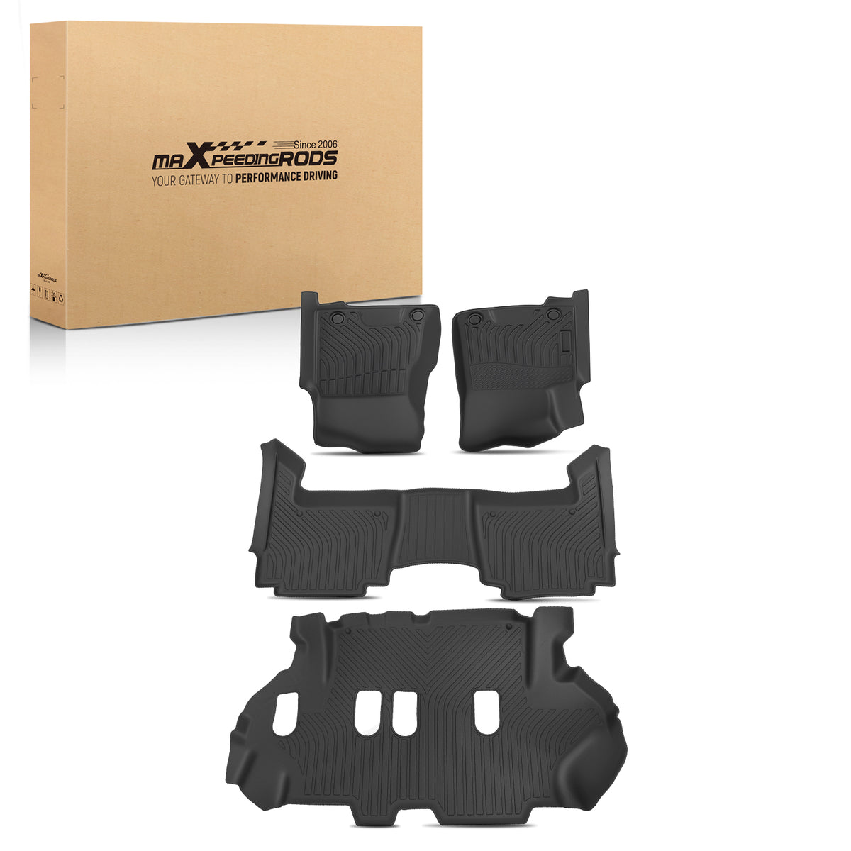 All- Weather Carpet Floor Mats compatible For Infiniti QX80 2019-2022 TPE Rubber Black