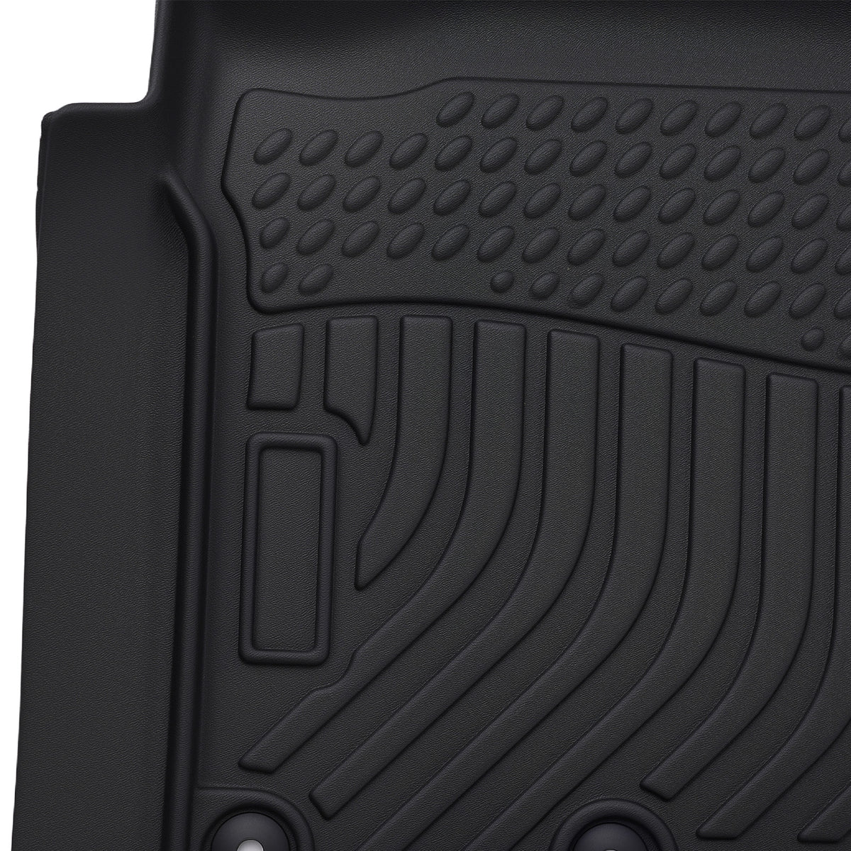 Black All  Weather Floor Mats compatible For Nissan Titan/Titan XD 2016-2021  TPE Set