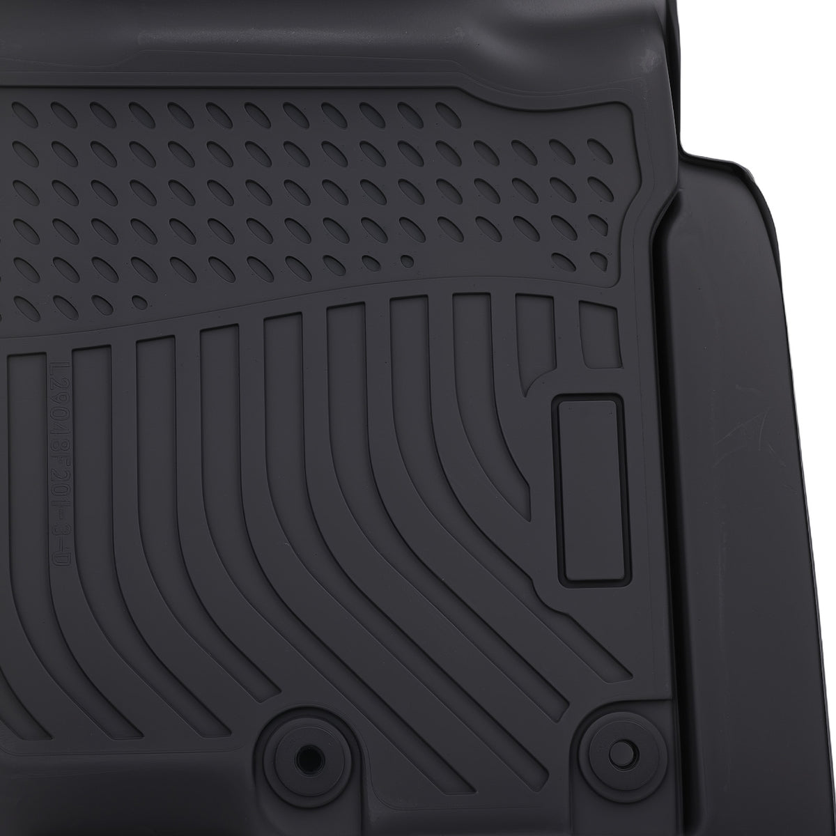 Black All  Weather Floor Mats compatible For Nissan Titan/Titan XD 2016-2021  TPE Set