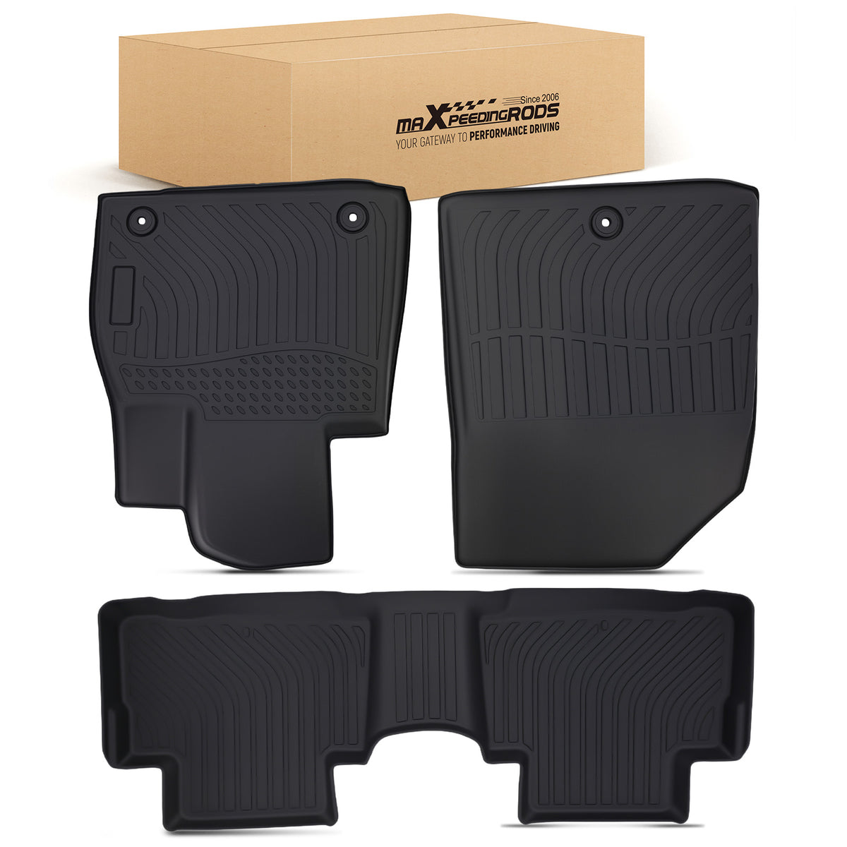 All- Weather Black Floor Mats compatible For Hyundai Palisade 2020-2024 TPE Floor Liners