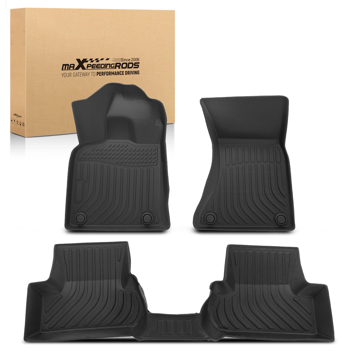 All  Weather Floor Mat Set compatible For Audi Q5/SQ5 2009-2017 TPE Rubber Black Car Carpet