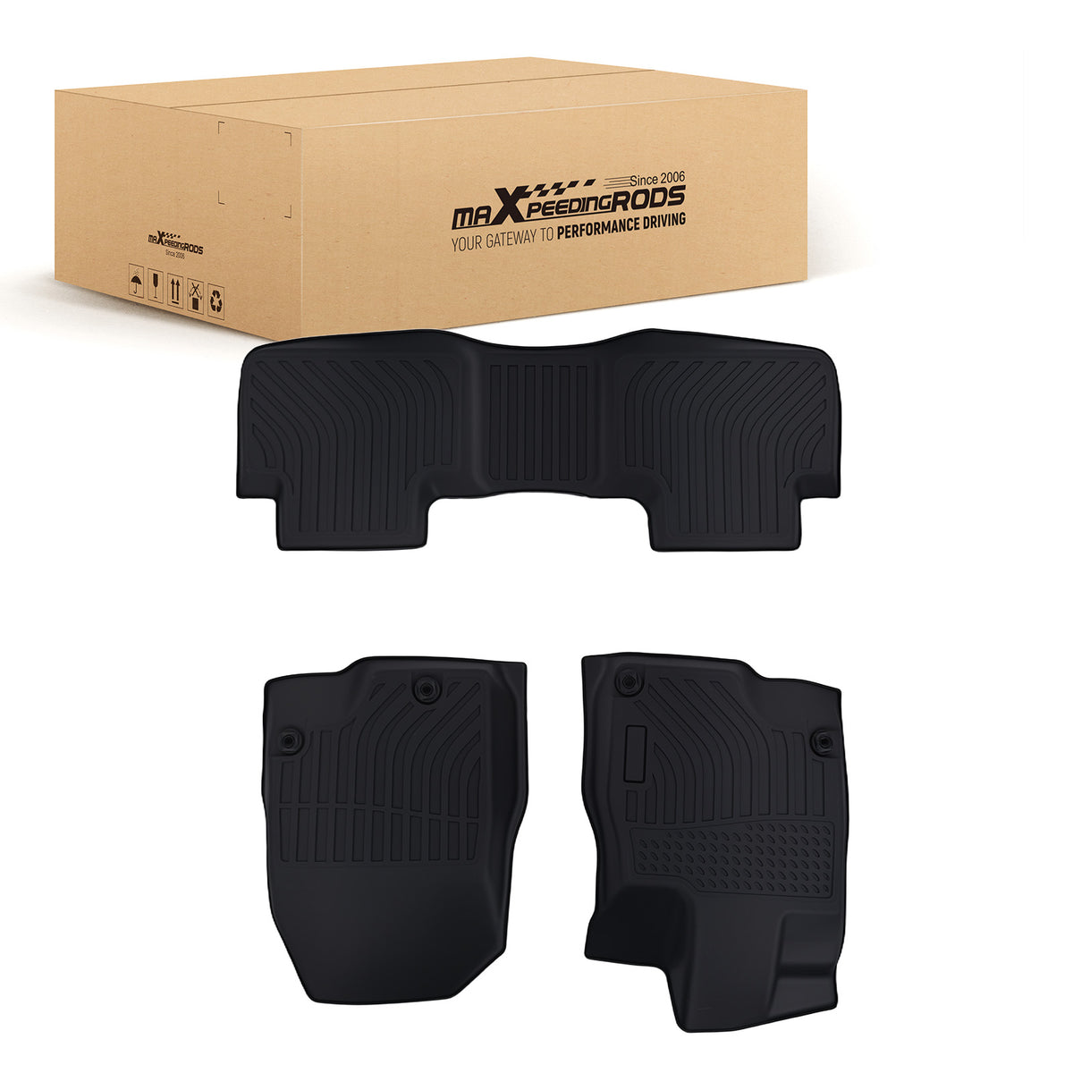 All  Weather Floor Mats compatible For Acura RDX 2019-2025 TPE Rubber Black Waterproof