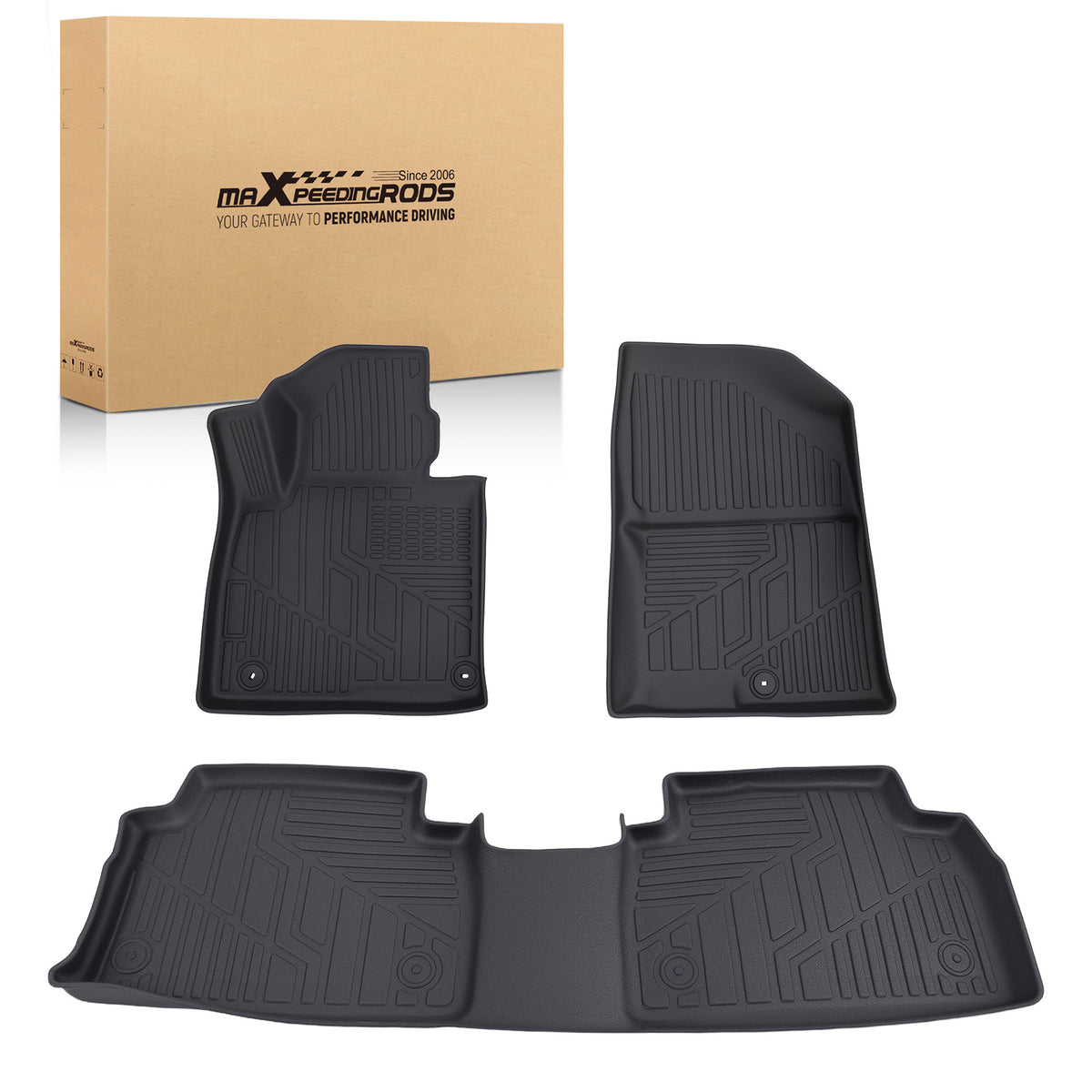 All- Weather Floor Mats compatible For Hyundai Santa Fe 2019-2020  TPE Rubber Floor Liners