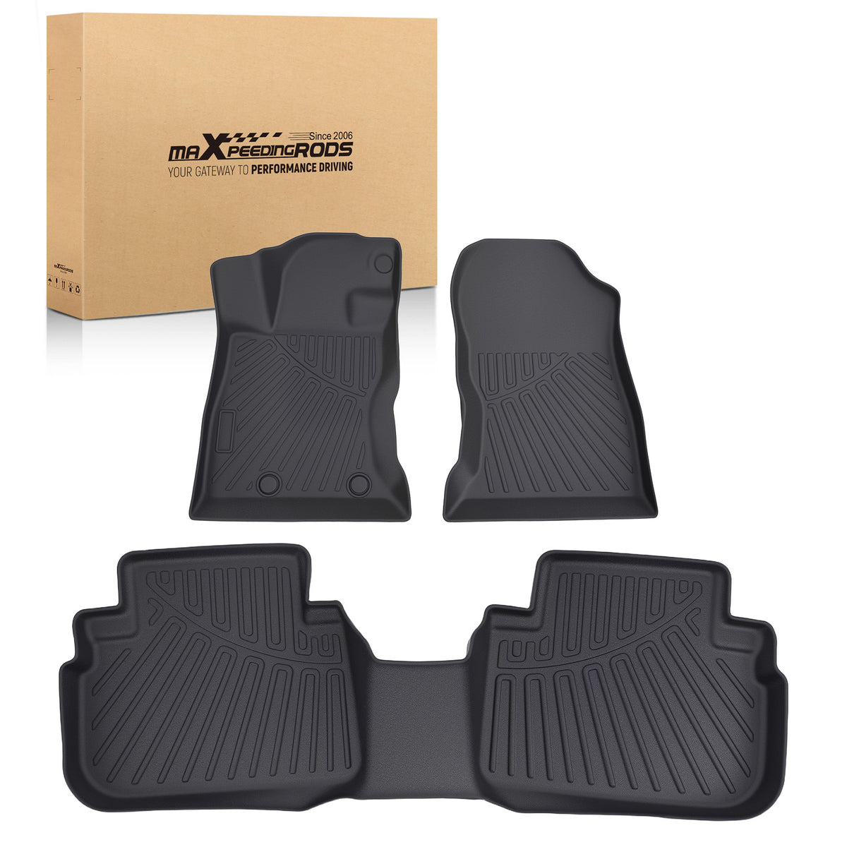 All- Weather Floor Mats compatible For Subaru Forester 2019-2024 Black TPE Rubber Waterproof
