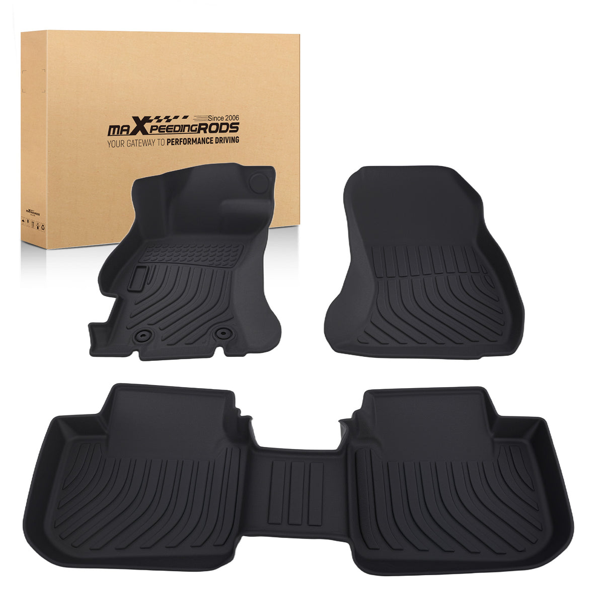 All- Weather Carpet Floor Mats compatible For Subaru WRX 2015-2021  Black TPE Anti-Slip