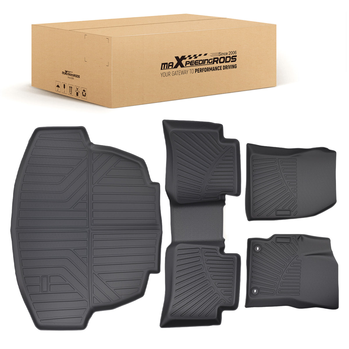 Carpet Floor MatsCargo Liner Set compatible For Toyota Corolla Sedan 2020-2025 Black TPE