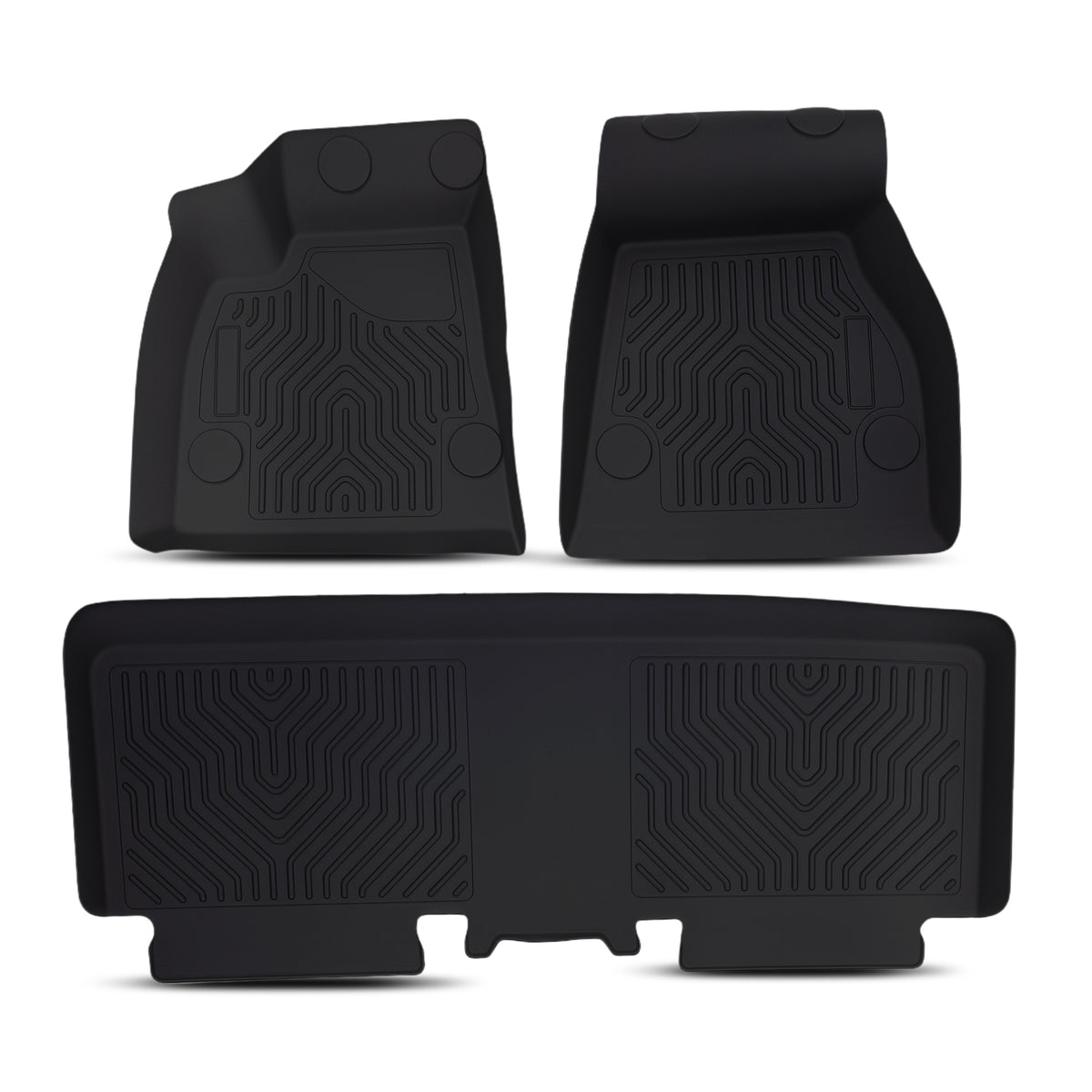All- Weather Black Floor Mats Liner compatible For Tesla Model S 2015-2020  TPE Anti-Slip