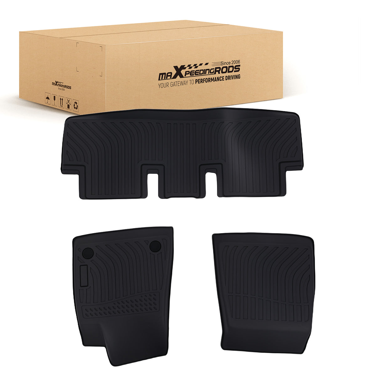 All- Weather Black Floor Mats compatible For Tesla 3 2017-2023 TPE Anti-Slip Waterproof