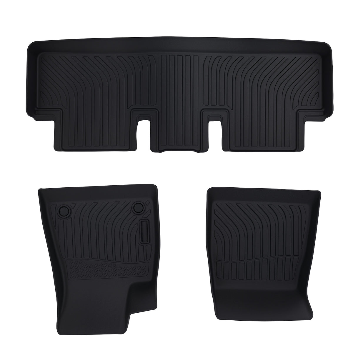 All- Weather Black Floor Mats compatible For Tesla 3 2017-2023 TPE Anti-Slip Waterproof