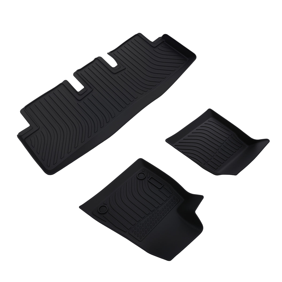 All- Weather Black Floor Mats compatible For Tesla 3 2017-2023 TPE Anti-Slip Waterproof