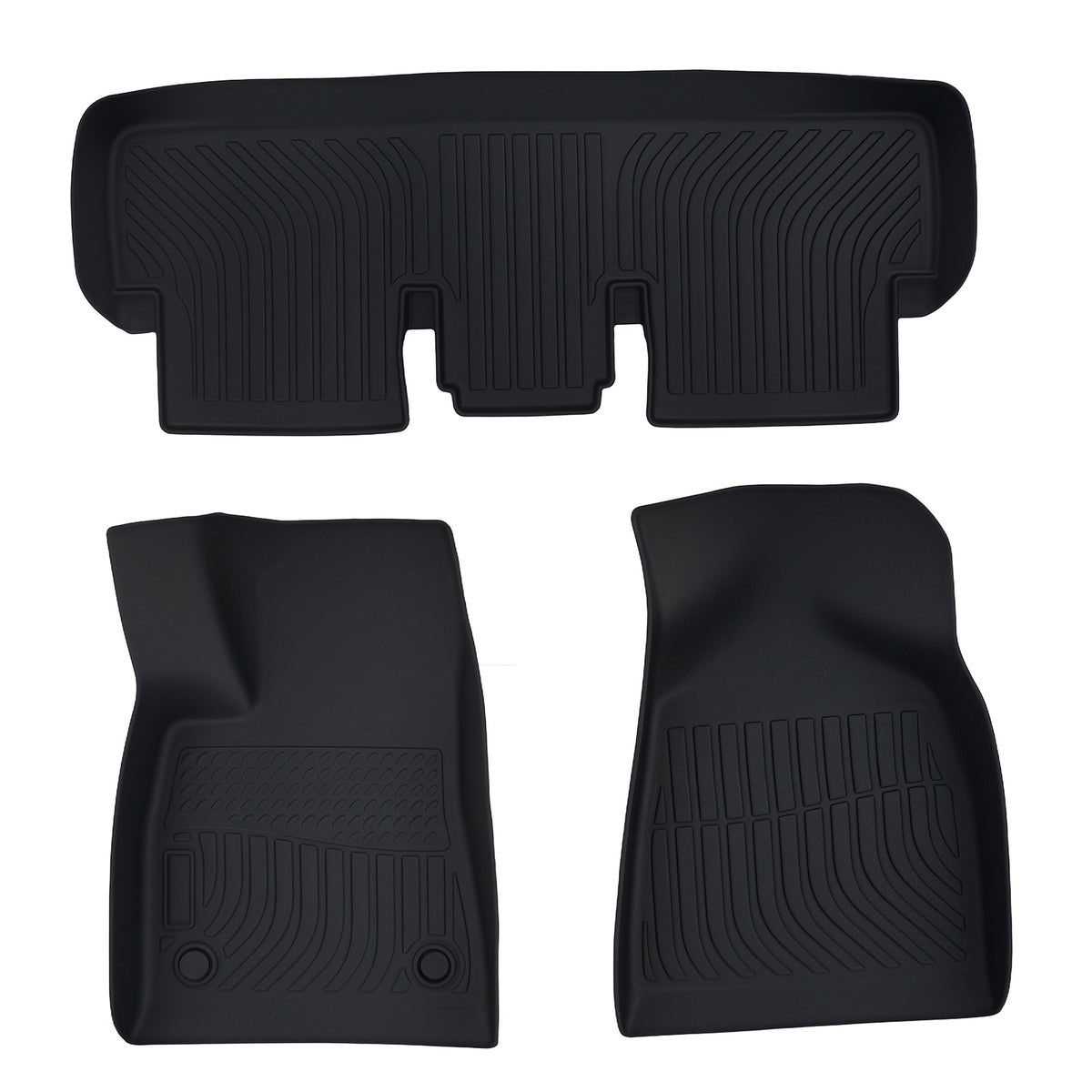 Black TPE Carpet Floor Mats compatible For Tesla Model 3 2024 2025 All  Weather Car Mat