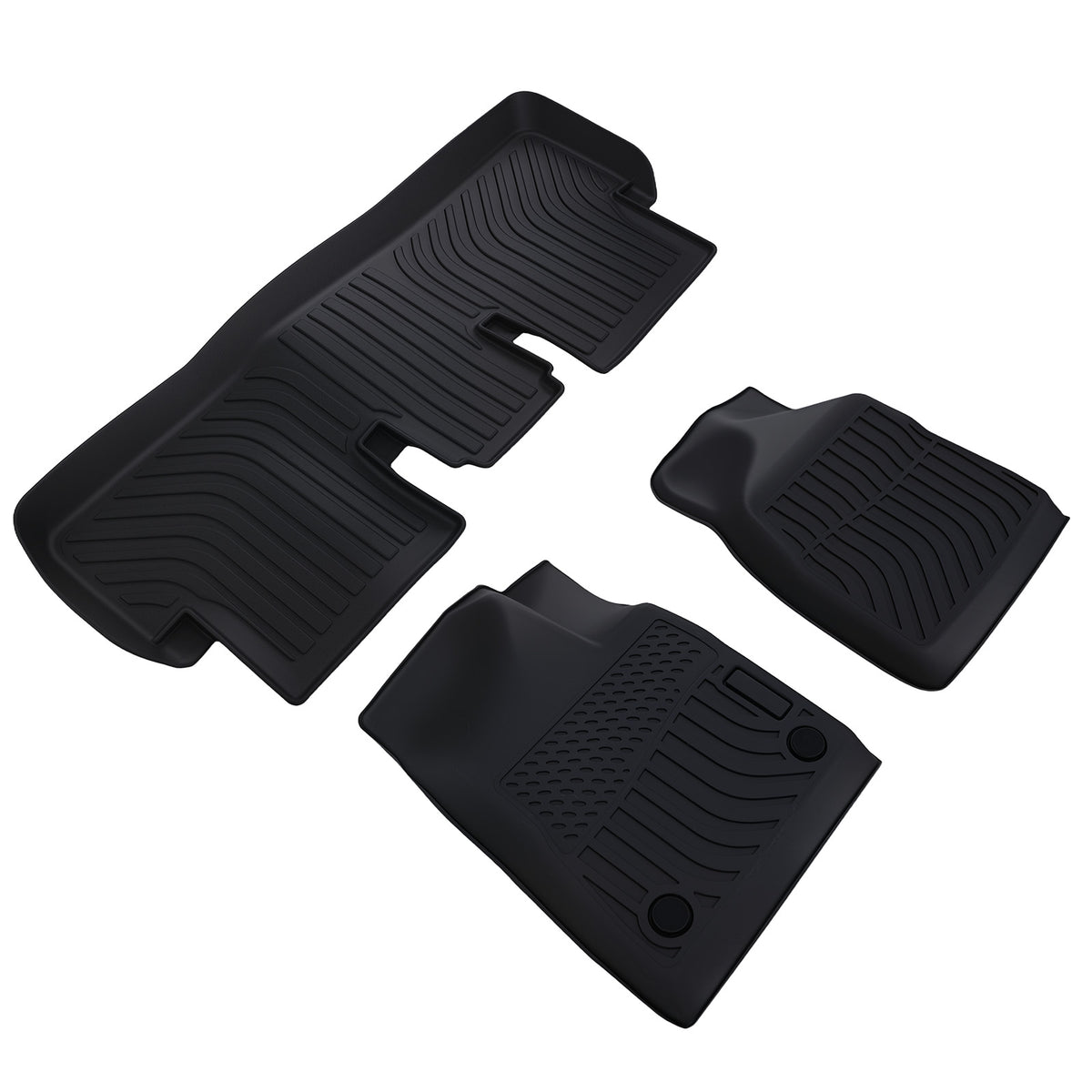 Black TPE Carpet Floor Mats compatible For Tesla Model 3 2024 2025 All  Weather Car Mat