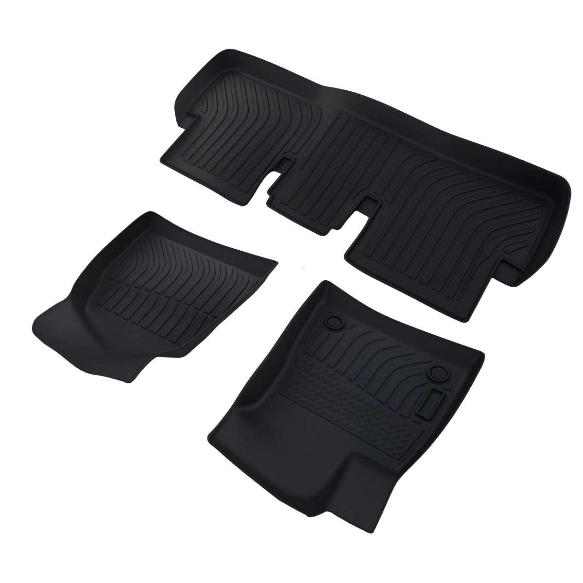 Black TPE Carpet Floor Mats compatible For Tesla Model 3 2024 2025 All  Weather Car Mat