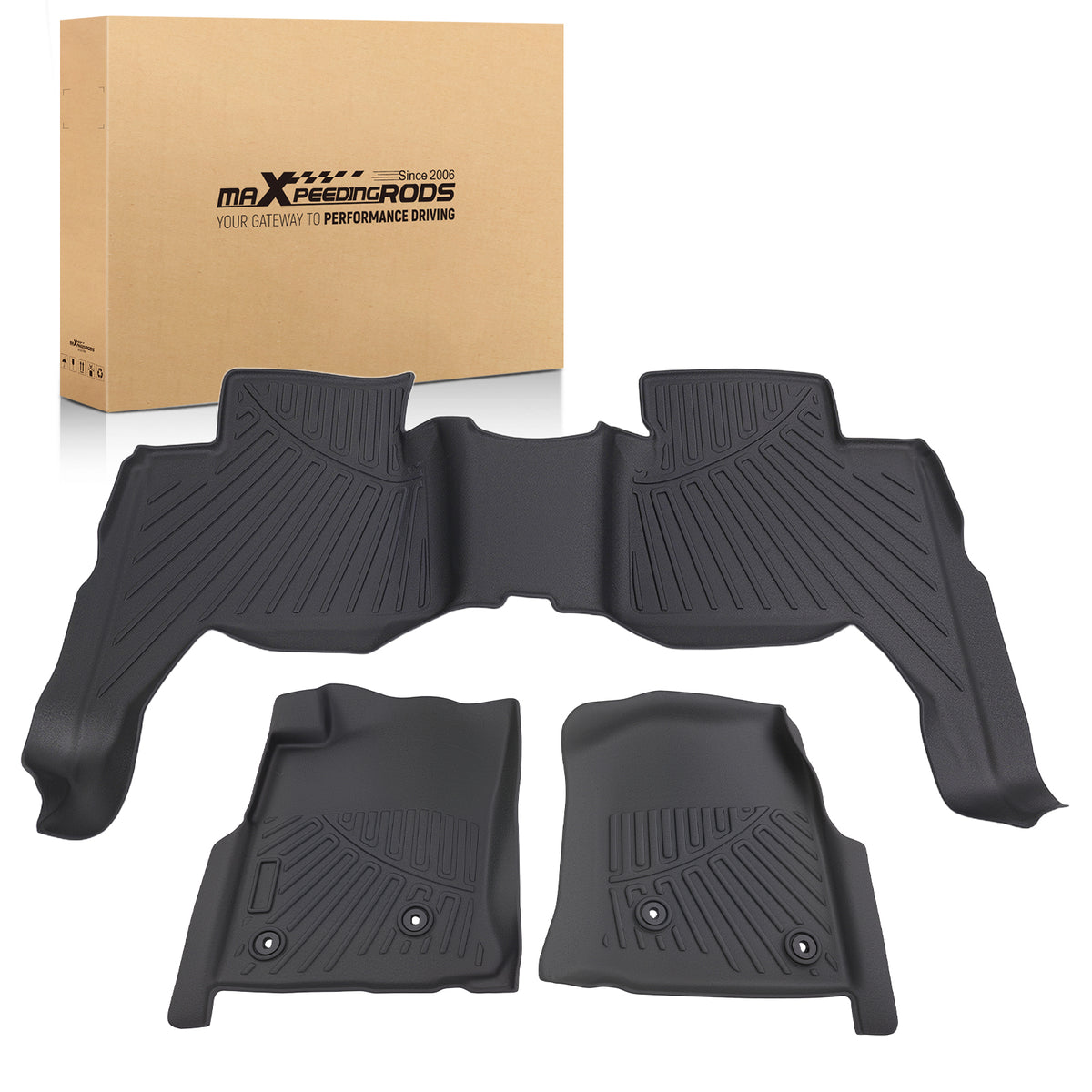 3Pcs Carpet Floor Mats compatible For Toyota Tacoma Double Cab 2005-2015 TPE Waterproof