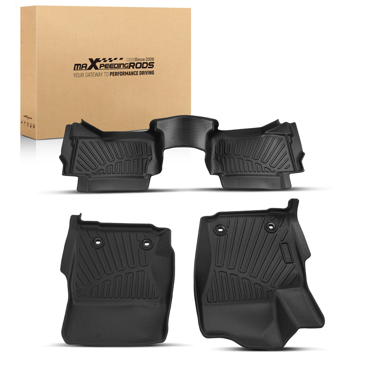 Floor Liner Mat compatible For Toyota Tacoma Double Cab 2024 All  Weather Black New
