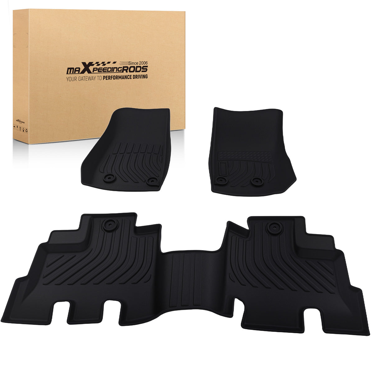 All  Weather TPE Floor Mats compatible For Jeep Wrangler Unlimited 4Dr 2014-2017 Black
