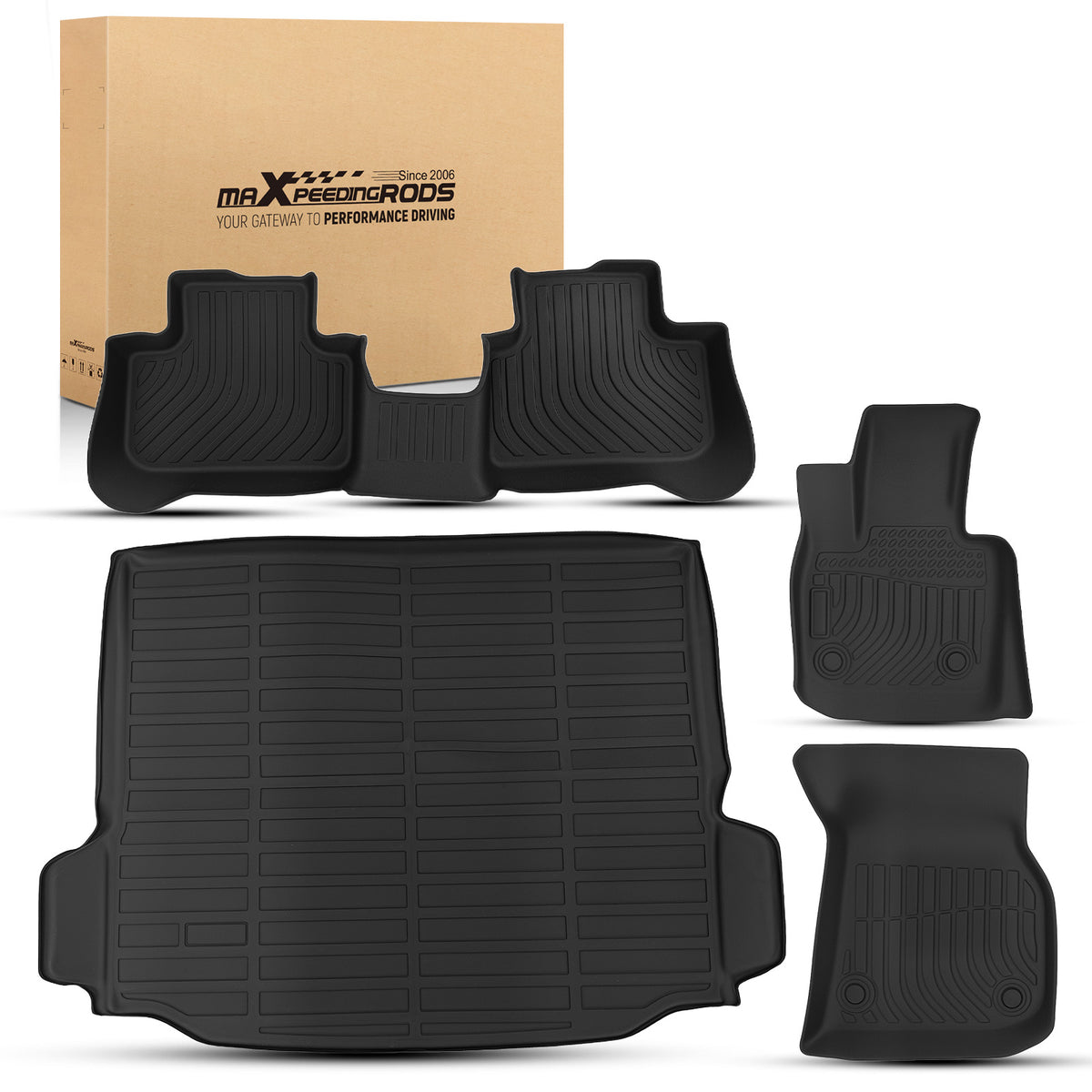 All- Weather Black Carpet Floor Mats compatible For BMW X3 2019-2024 30i M40i X3M TPE Rubber
