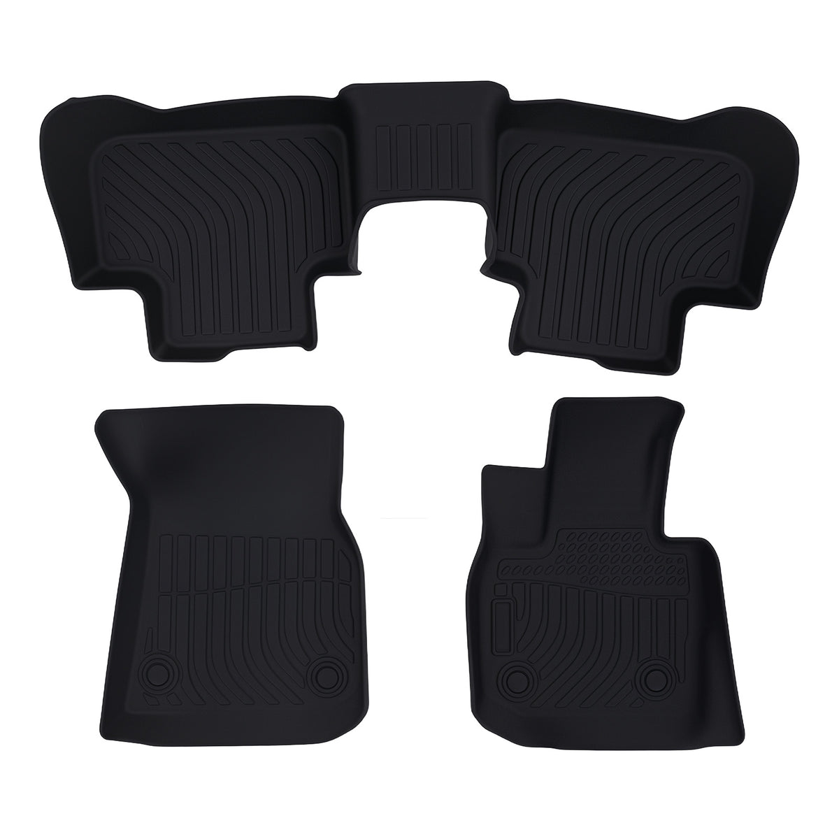 All- Weather Floor Mats compatible For BMW X3 2018-2024 X4 2019-2024 TPE Rubber Black