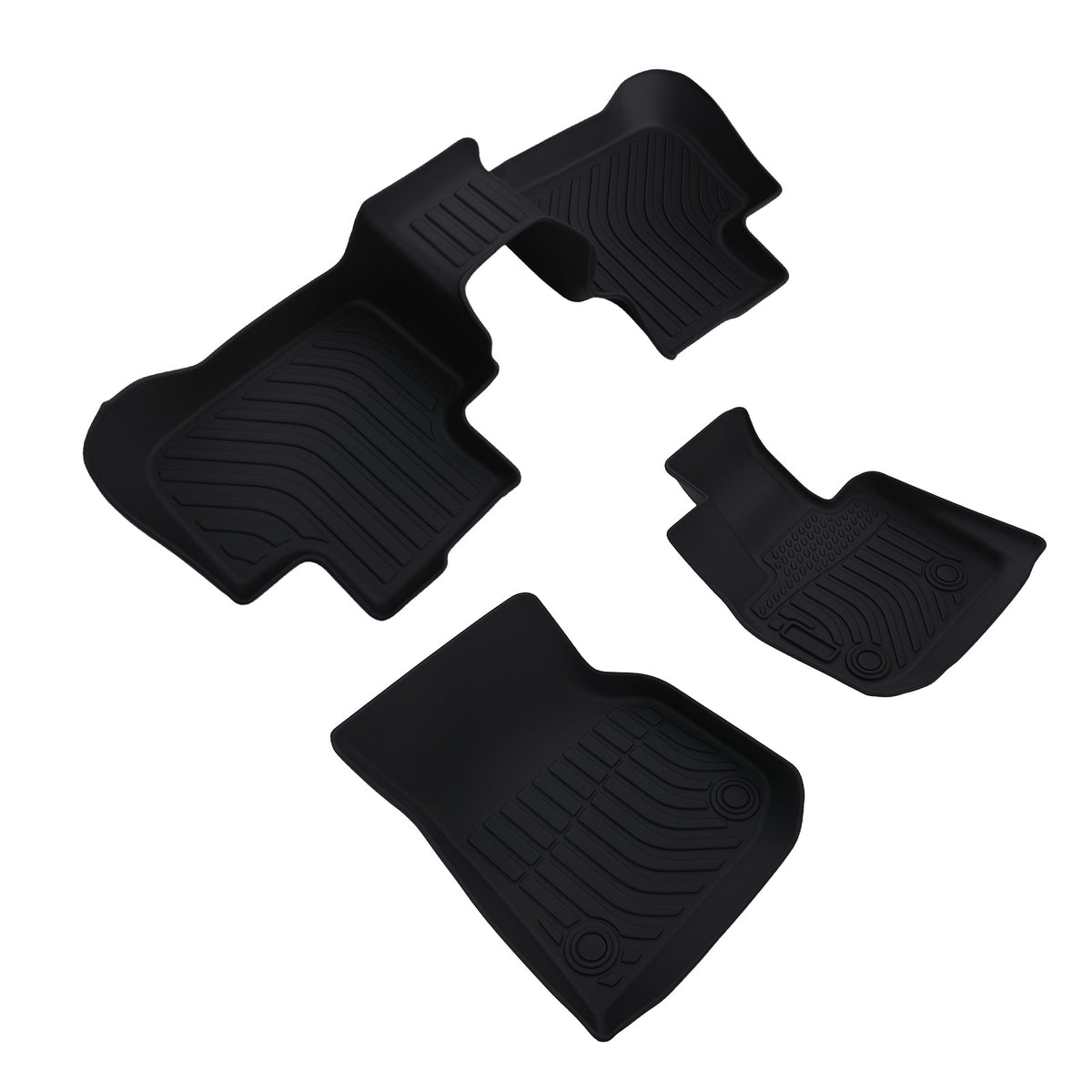 All- Weather Floor Mats compatible For BMW X3 2018-2024 X4 2019-2024 TPE Rubber Black