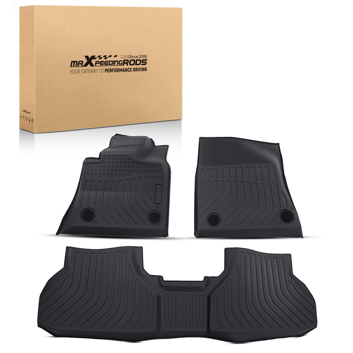 All  Weather TPE Floor Mats compatible For BMW X5 2014-2018 Black Waterproof Floor Liners