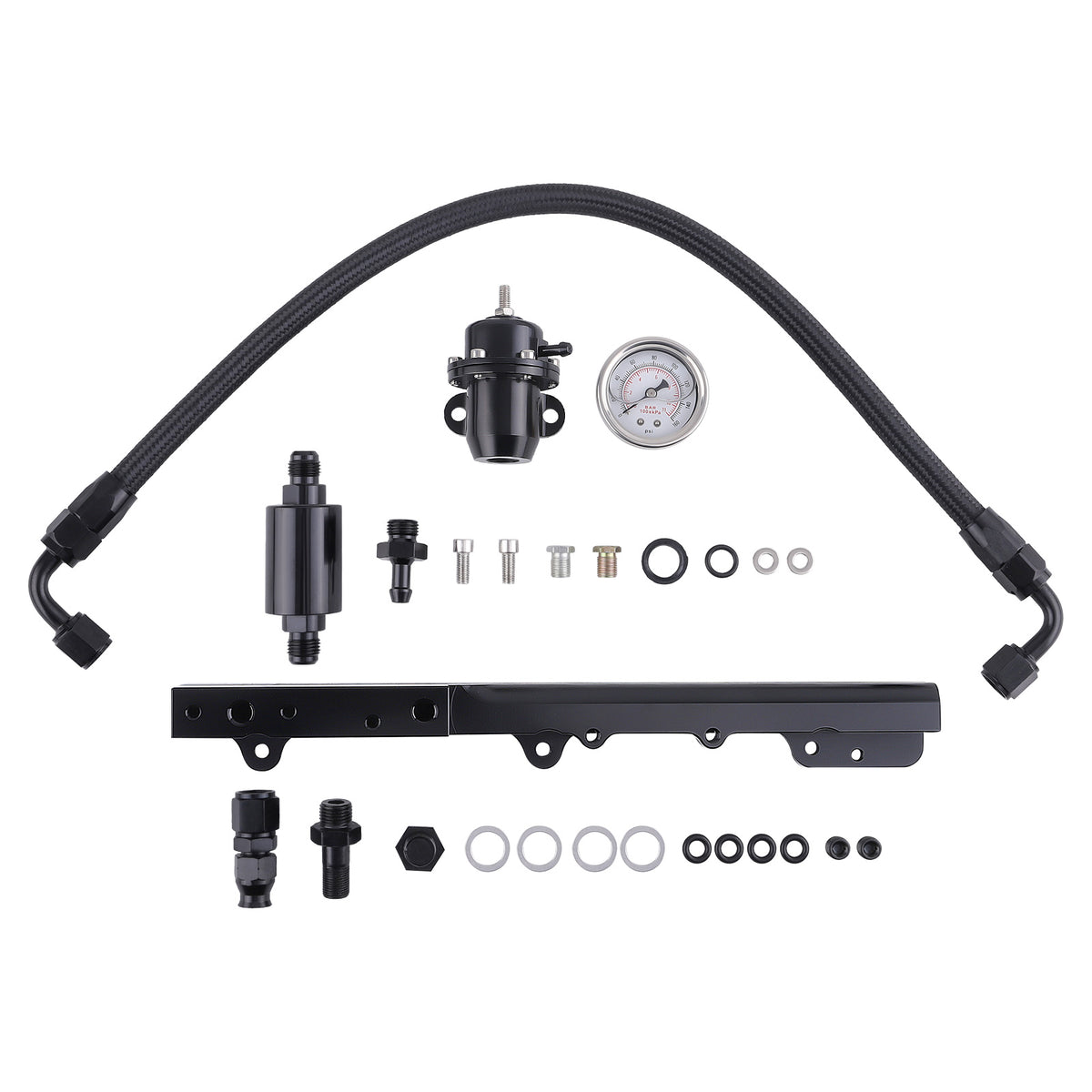 High Fuel Pressure Regulator Gauge Rail Line compatible For Acura Integra B-SeriesEngines