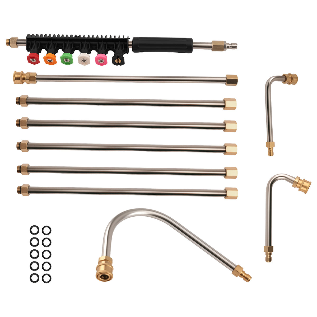 High Pressure Washer Extension Wand Power Washer Lance 4000PSI W/ 6 Nozzle Tips