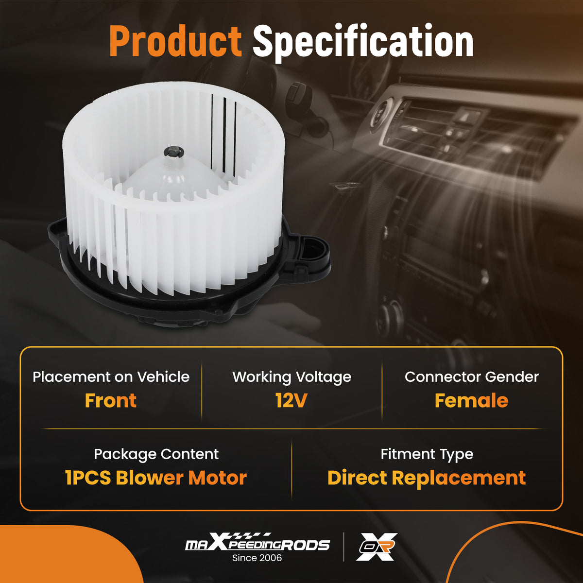A/C Heater Blower Motor compatible For Hyundai Sonata 2011-2015 compatible For Kia Optima 2012-2016 700259