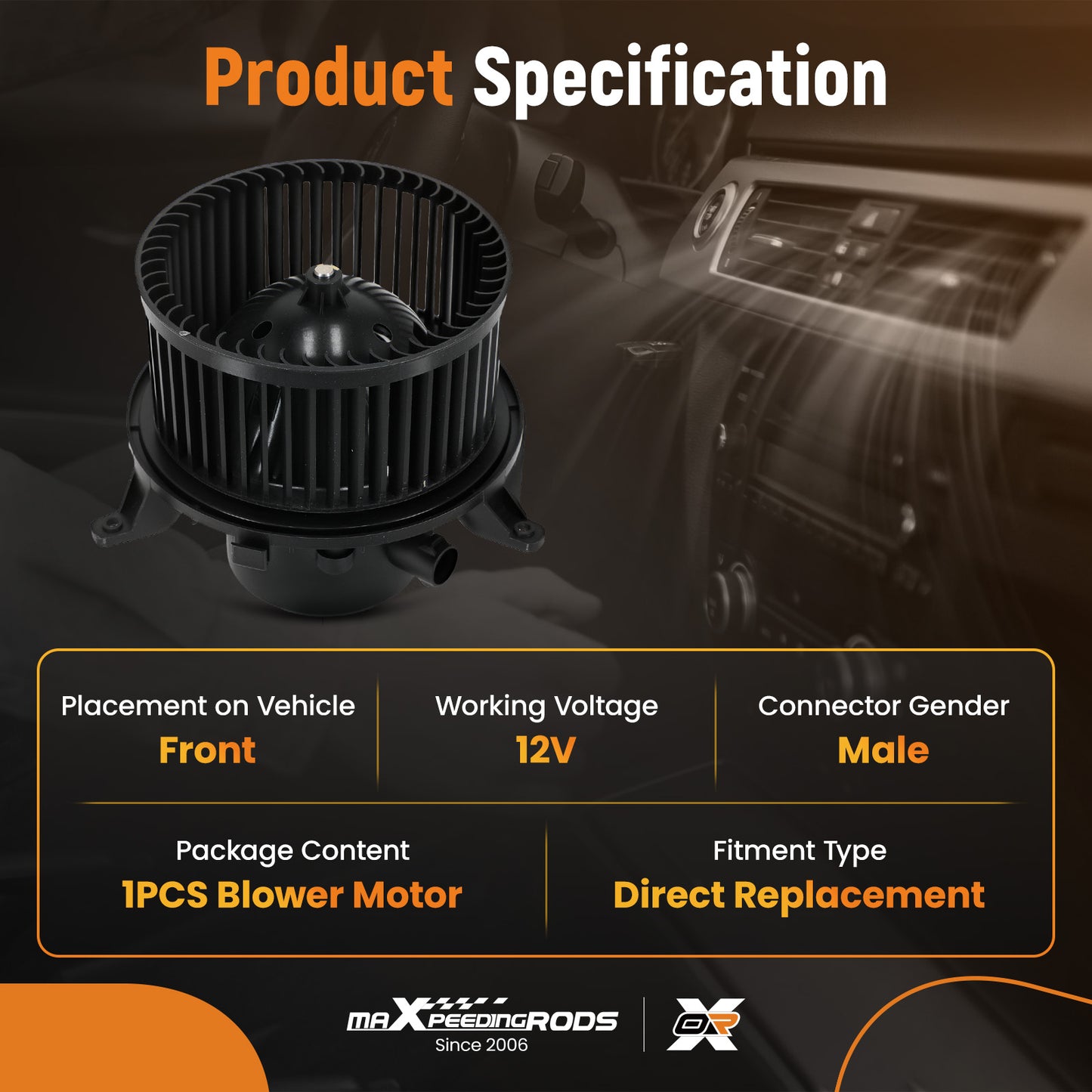 HVAC Heater Blower Motor With Fan Cage Assembly compatible For Chevy GMC BuickCadillac