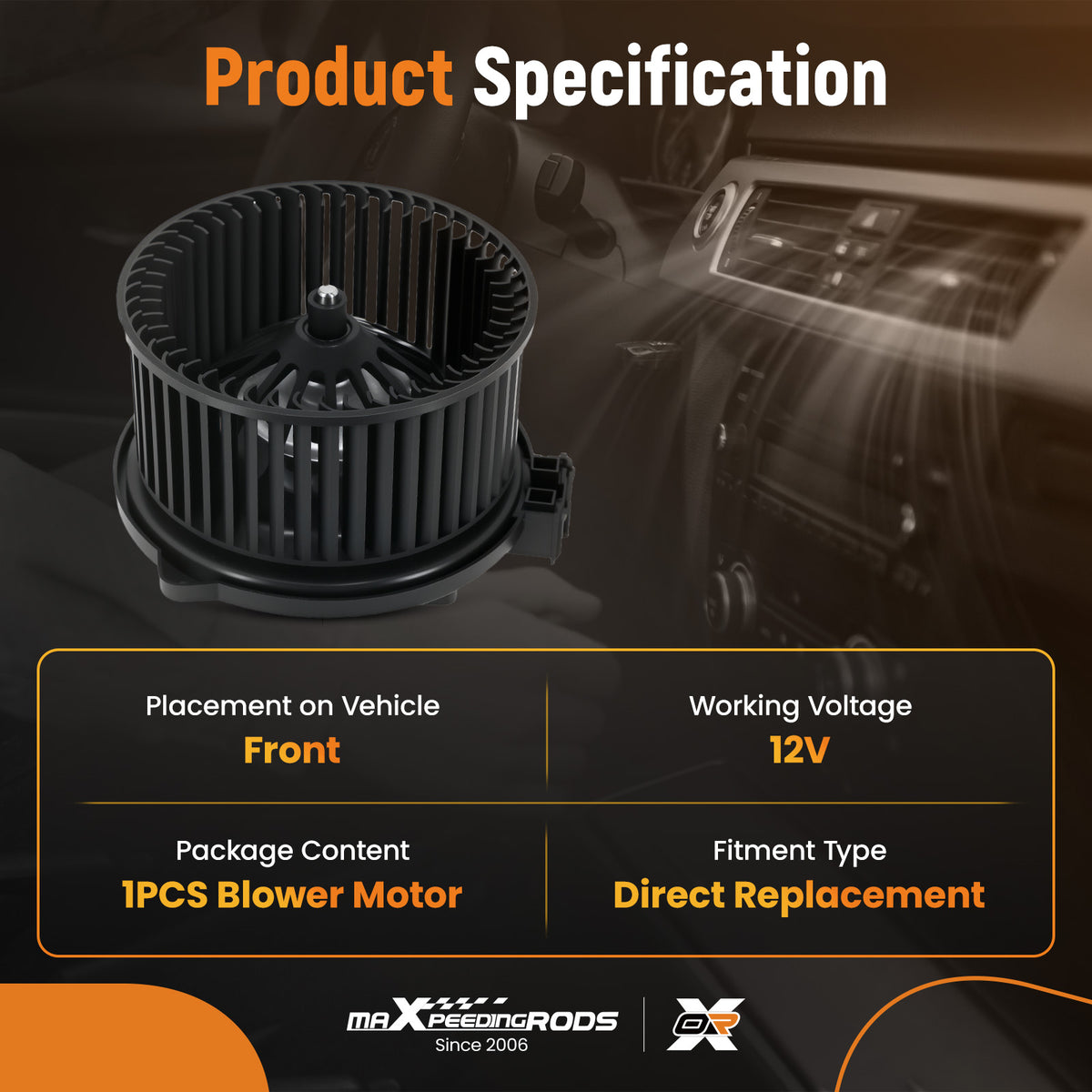 A/C Heater Blower Motor compatible For Subaru WRX 2015-2021  compatible For Subaru WRX STI 2013-2021  700290