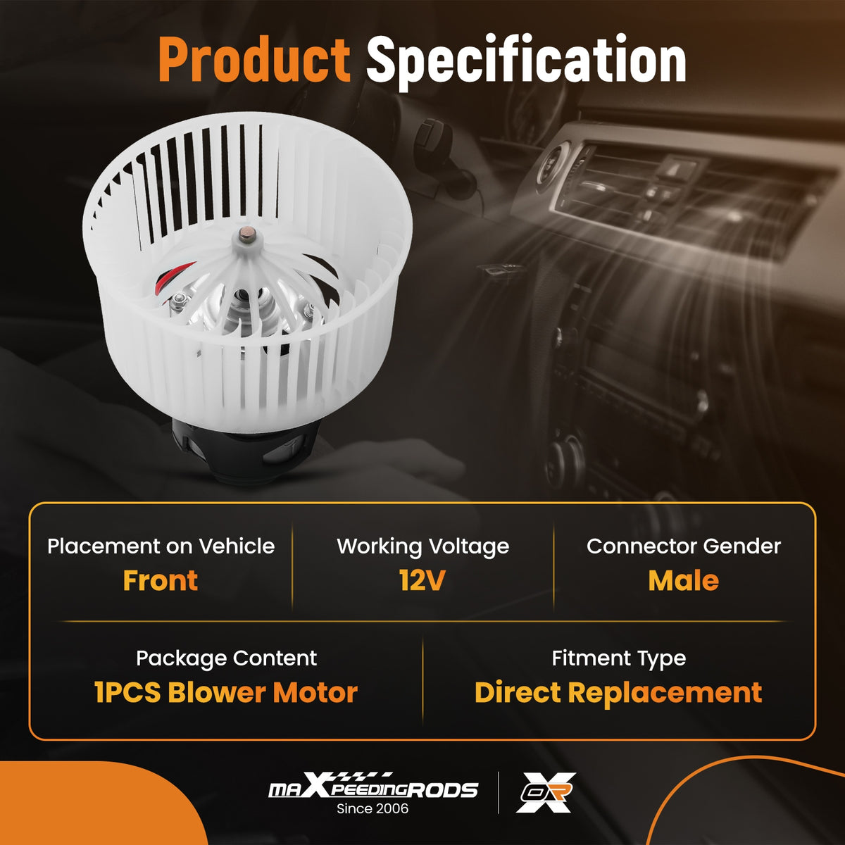 A/C Heater Blower Motor with Fan compatible For BMW 528i/550i/535i/640i 2010-2018 700294