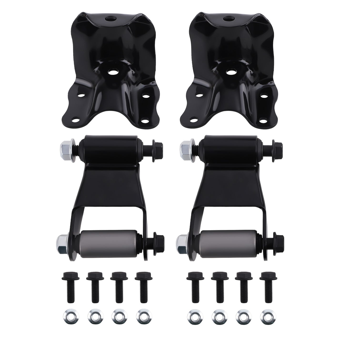 Rear Leaf Spring Shackle Bracket Hanger Set compatible For Ford F150 F250 E0TZ-5776-A