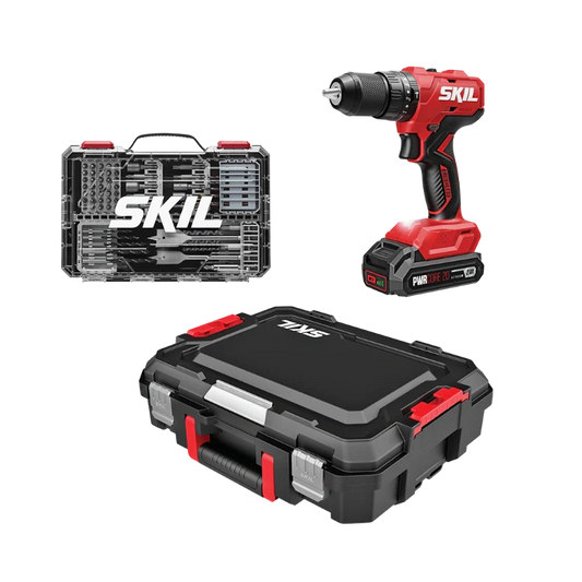 SKIL HD6280B-11 Brushless 20V Hammer Drill Kit, with 75-Pc. Drill & Drive Bit Set with Interlocking Case