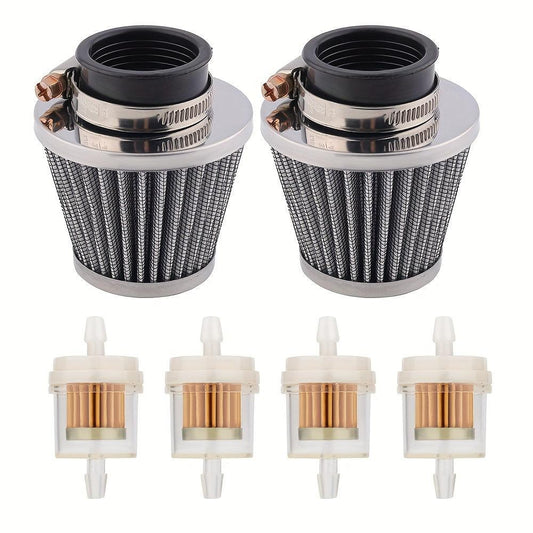 2pcs 35mm Air Filters 4pcs Fuel Filters for 50cc 110cc 125cc Dirt Bike ATV XR50 Moped Scooter