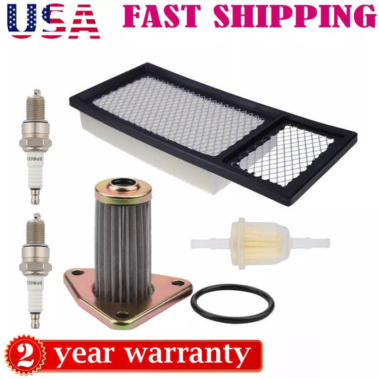 Oil Filter & Air Filter & Fuel Filter & Spark Plug Kit for E-Z-GO 4-Cycle 295cc 350cc Gas and Medalist 2, 4, 5-Passenger Vehicles and TXT Golf Cars