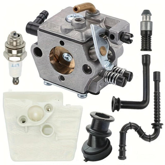 WT-194 Carburetor Kit For Stihl 024 026 MS260 024AV 024S Chainsaw, Includes Carburetor, Air Filter, Oil Filter, Spark Plug, Fuel Line, Oil Line, Intake Manifold Boot - Engine Repair And Maintenance