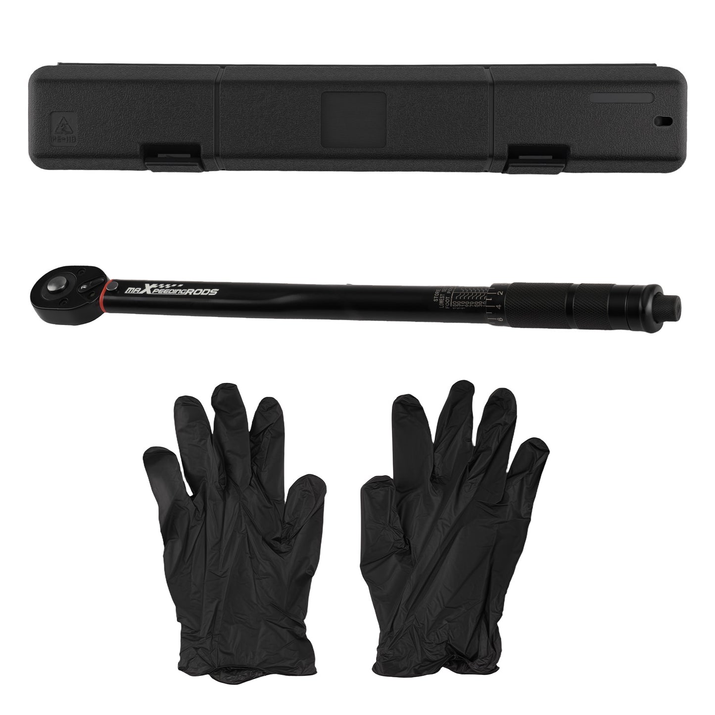 1/2 Drive Torque Wrench 10-150 Ft-Lb Pre-calibrated Chrome Vanadium Steel W/Compatible for Case