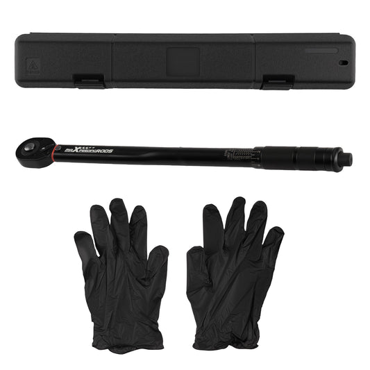 1/2 Drive Torque Wrench 10-150 Ft-Lb Pre-calibrated Chrome Vanadium Steel W/Compatible for Case