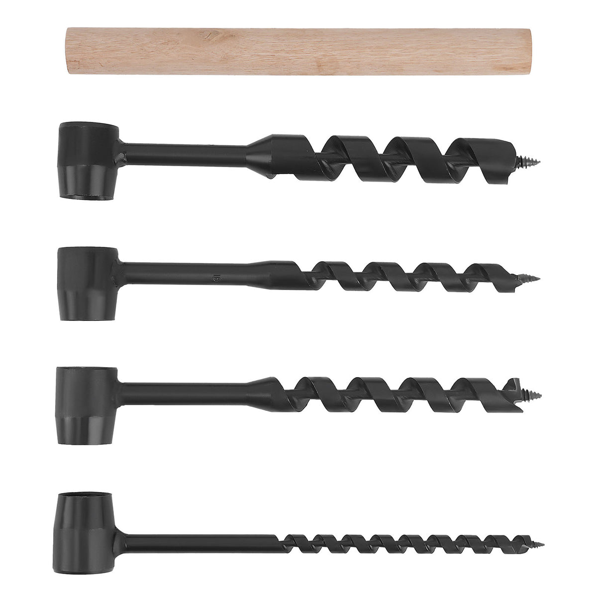 4 Pcs Hand Auger Wood Drill Bushcraft Gear Survival Tools For Dowel Holes
