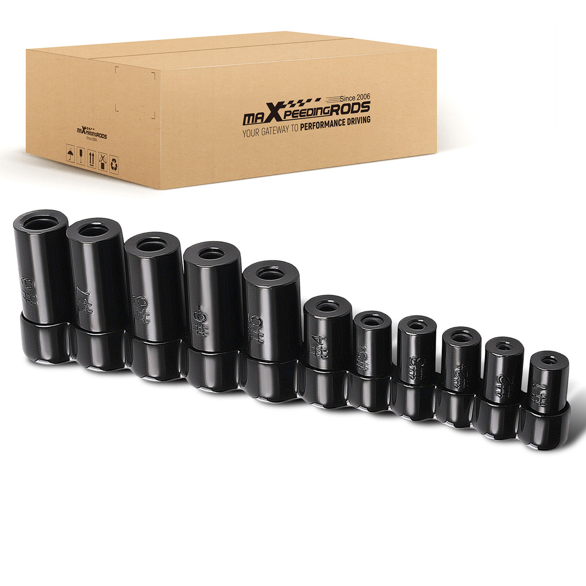 11PC Magnetic Tap Socket Carbon Steel For 1/8 NPT 70520-70660 Tool